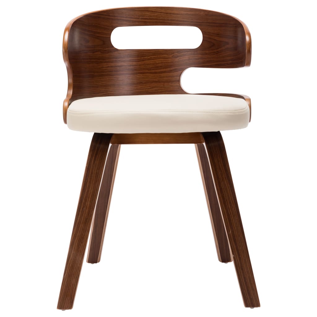 vidaXL Blagovaonske stolice od savijenog drva i umjetne kože 4 kom krem