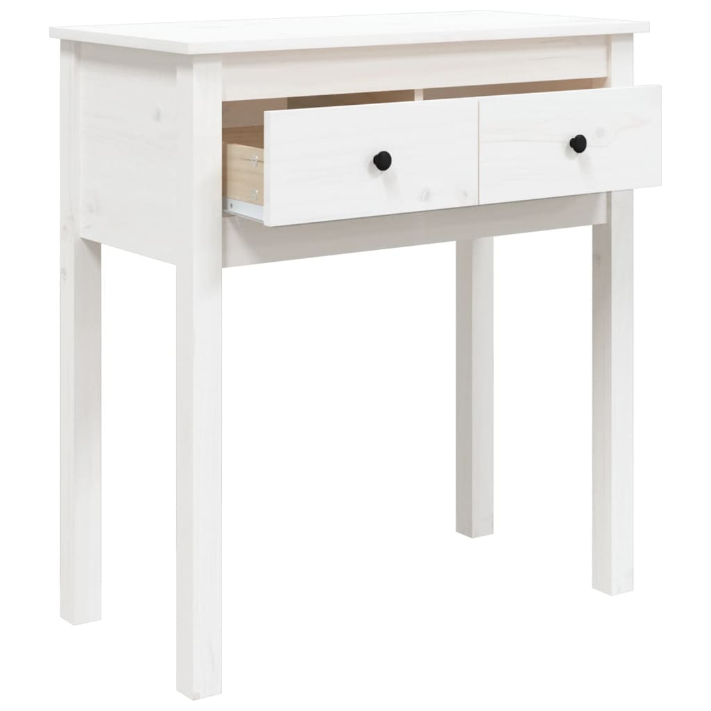 vidaXL Konzolni stol bijeli 70 x 35 x 75 cm od masivne borovine