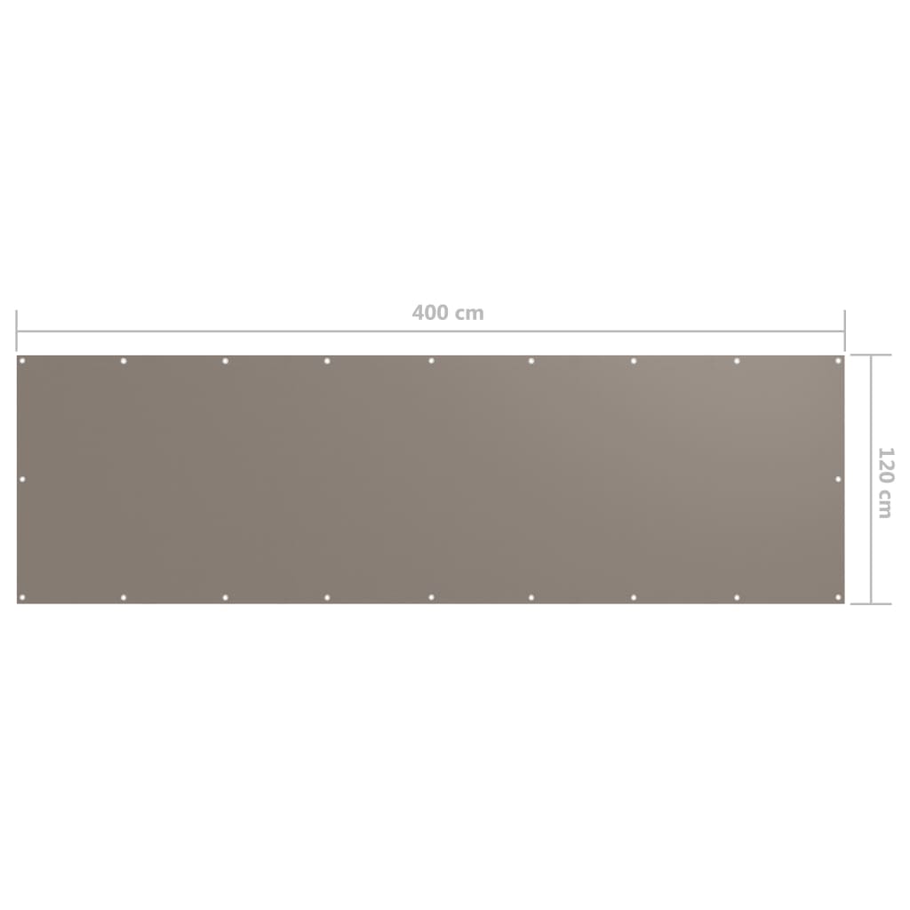 vidaXL Balkonski zastor smeđe-sivi 120 x 400 cm od tkanine Oxford