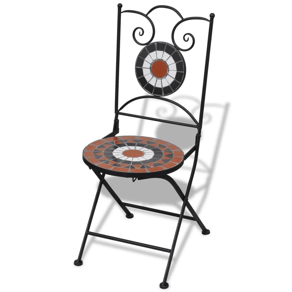 vidaXL Sklopive bistro stolice 2 kom keramičke terakota-bijele