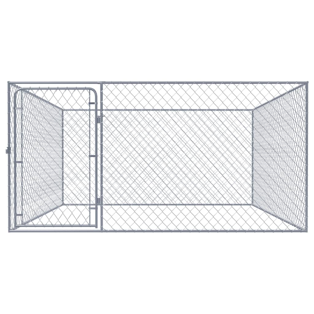 vidaXL Vanjski kavez za pse od pocinčanog čelika 2 x 2 x 1 m