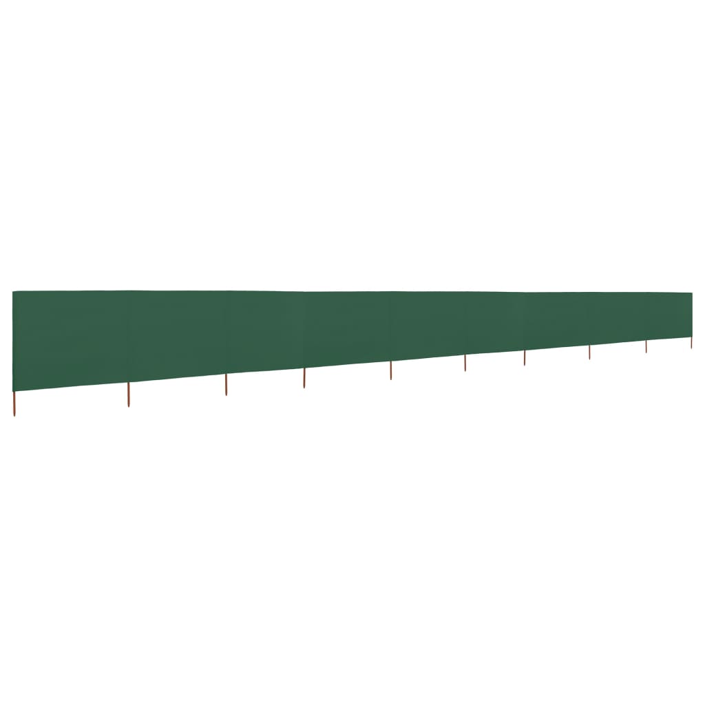 vidaXL Vjetrobran s 9 panela od tkanine 1200 x 160 cm zeleni