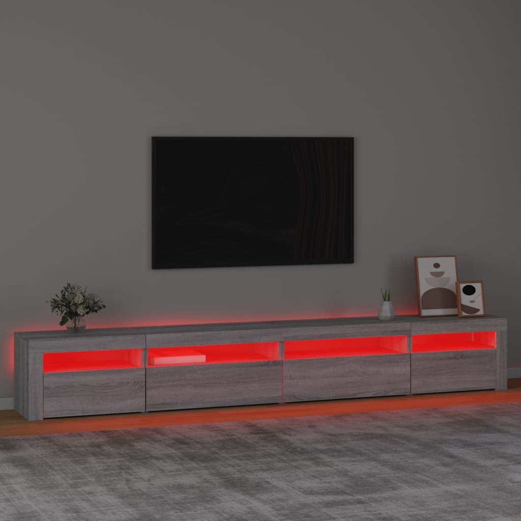 vidaXL TV ormarić s LED svjetlima boja hrasta sonome 270x35x40 cm