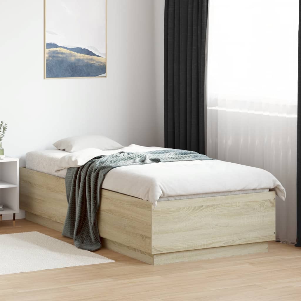 vidaXL Okvir za krevet boja hrasta 100x200 cm od konstruiranog drva