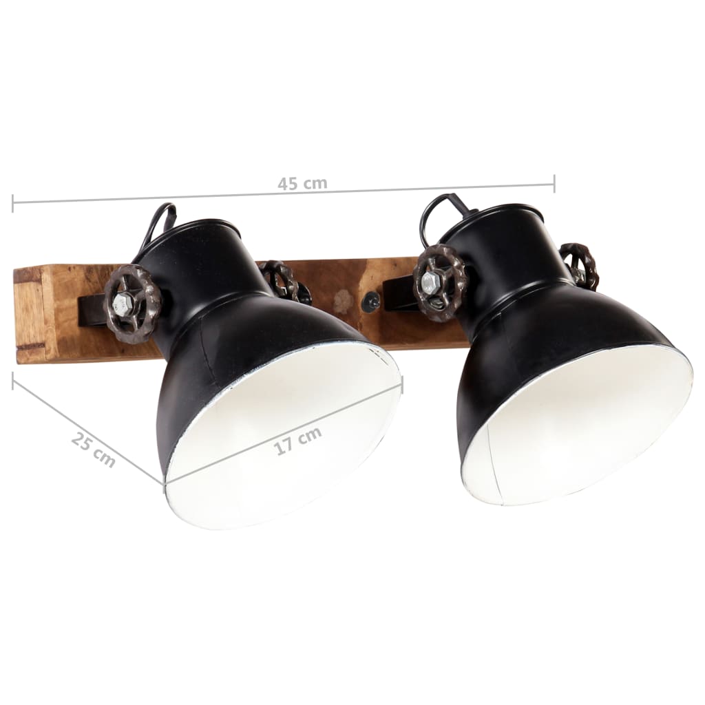vidaXL Industrijska zidna svjetiljka crna 45 x 25 cm E27