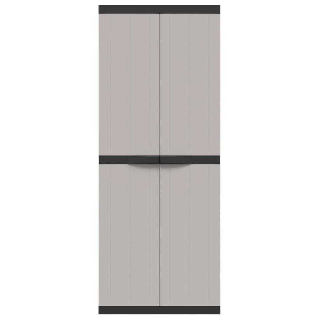 vidaXL Vanjski ormarić za pohranu sivo-crni 65 x 37 x 165 cm PP