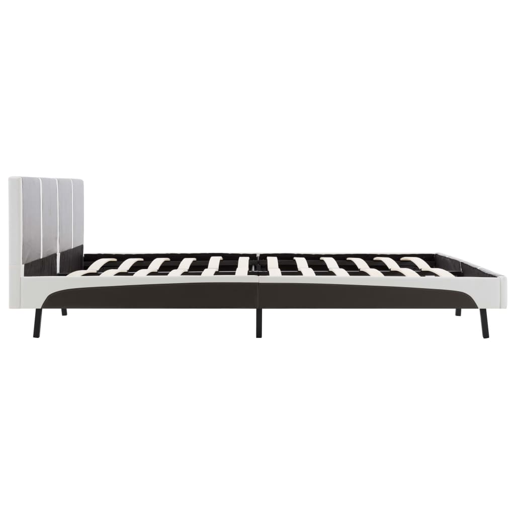vidaXL Okvir za krevet od umjetne kože sivo-bijeli 180 x 200 cm
