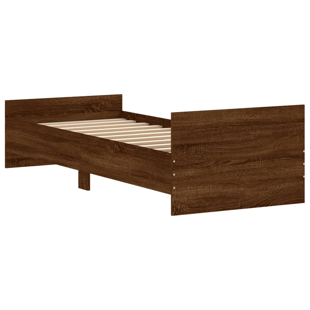 vidaXL Okvir kreveta boja hrasta 75x190 cm mali od konstruiranog drva