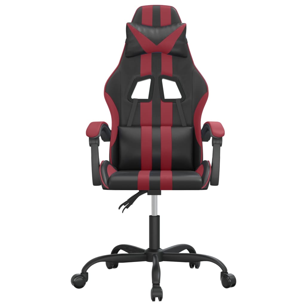 vidaXL Okretna igraća stolica crna i crvena boja vina od umjetne kože