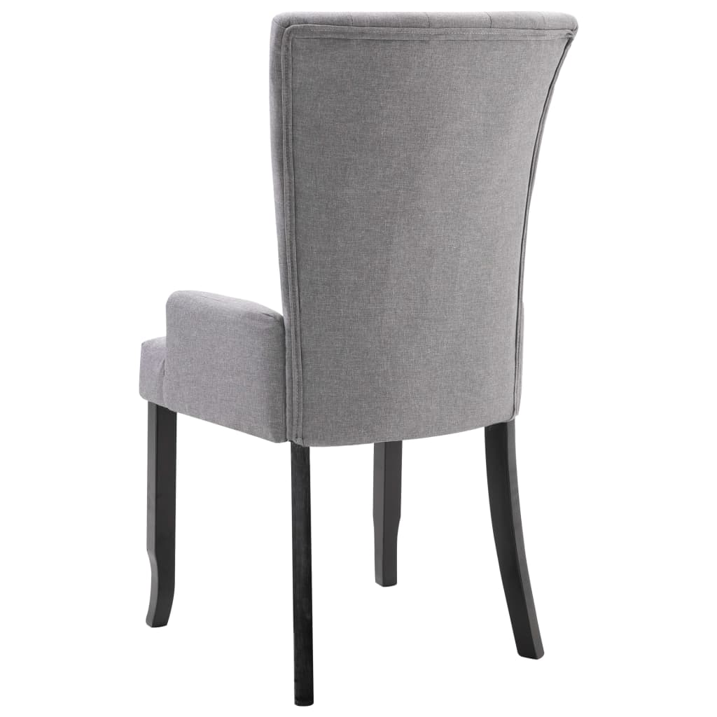 vidaXL Blagovaonska stolica od tkanine s naslonima za ruke svjetlosiva