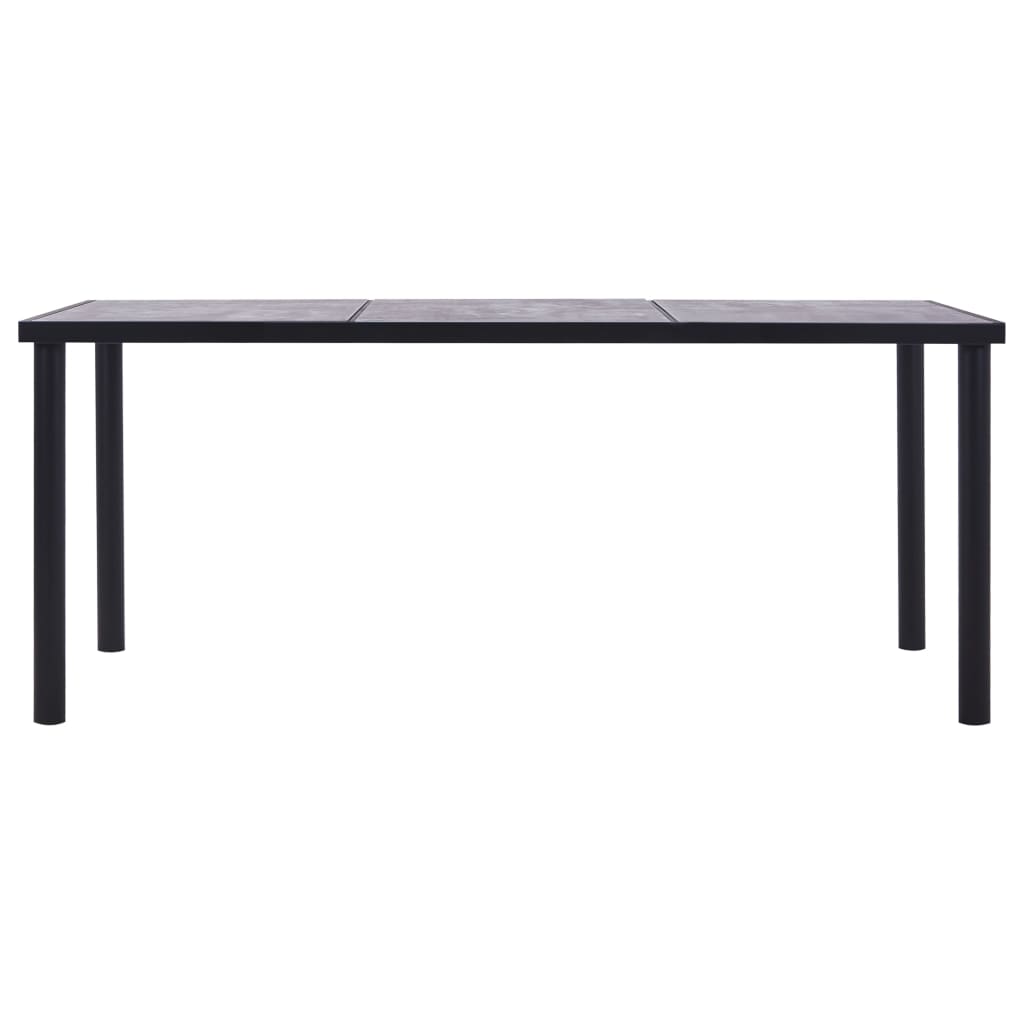 vidaXL Blagovaonski stol crni i siva boja betona 200 x 100 x 75 cm MDF