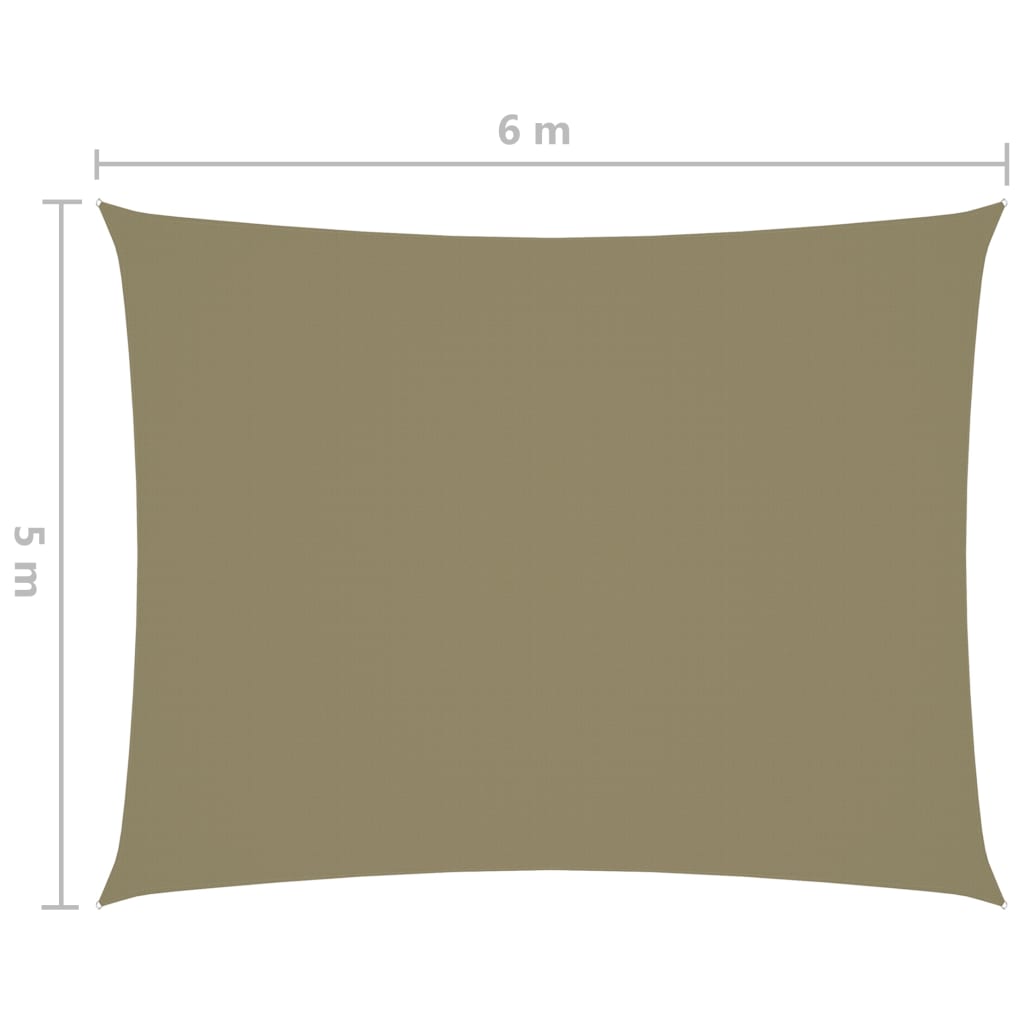 vidaXL Jedro protiv sunca od tkanine Oxford pravokutno 5 x 6 m bež