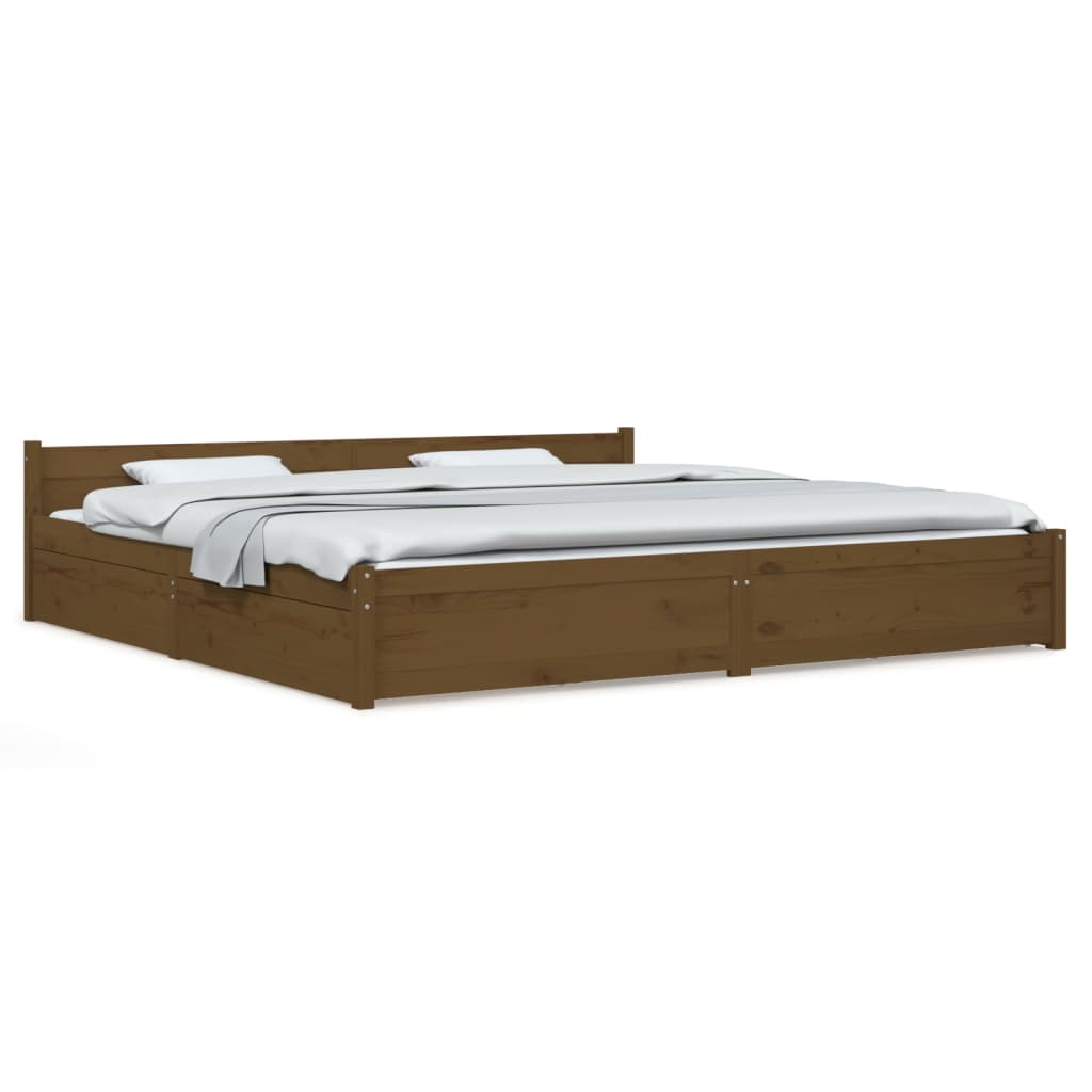 vidaXL Okvir za krevet s ladicama boja meda 180 x 200 cm veliki bračni