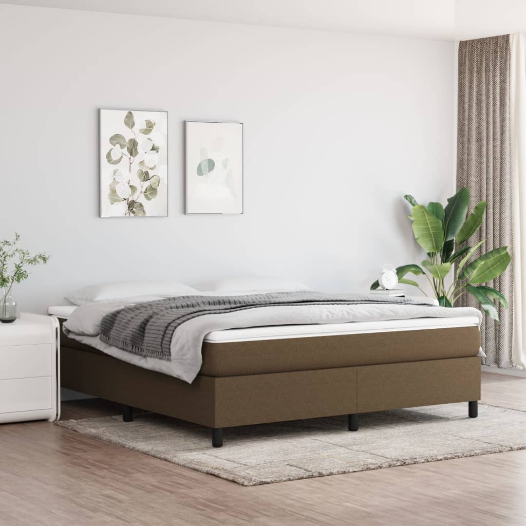 vidaXL Okvir za krevet s oprugama tamnosmeđi 180x200 cm od tkanine