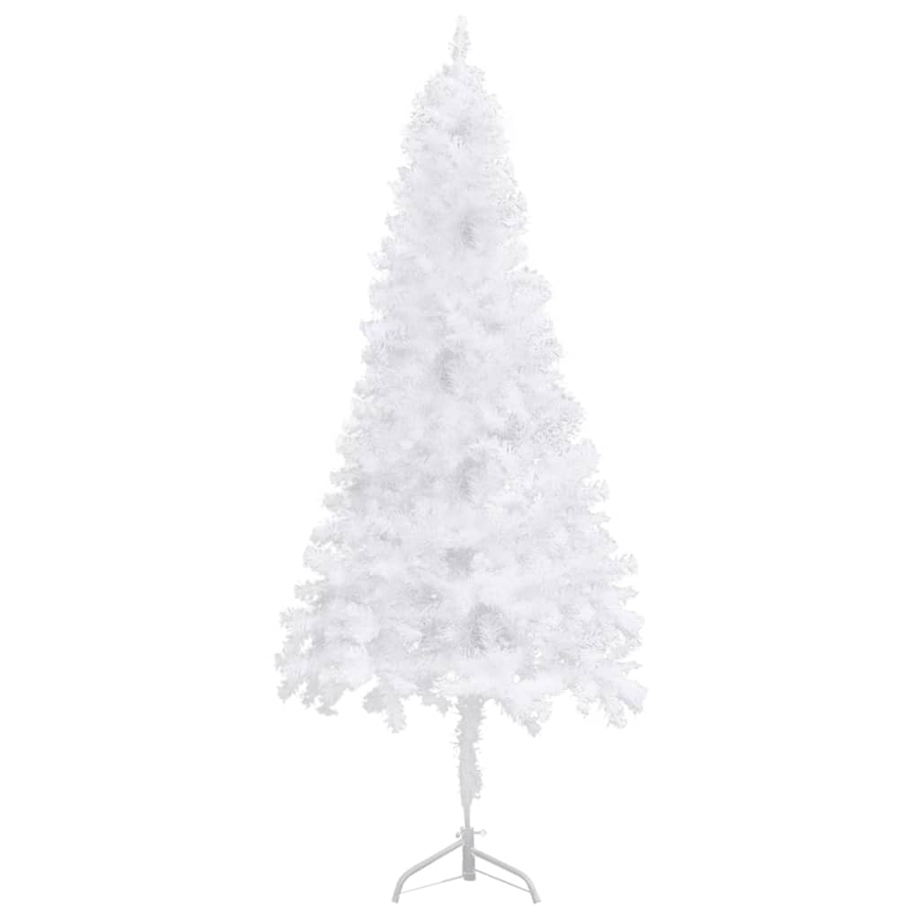 vidaXL Kutno umjetno osvijetljeno božićno drvce bijelo 210 cm PVC