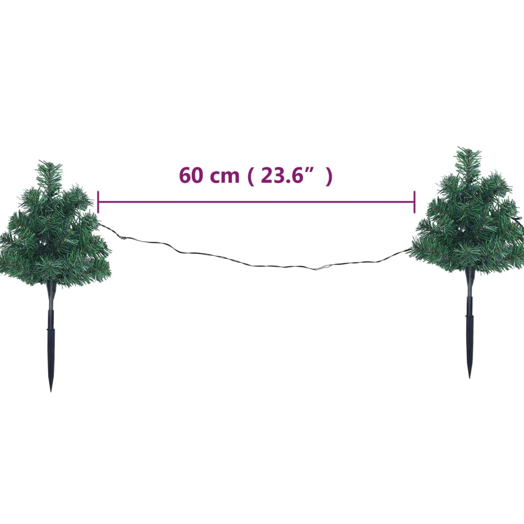 vidaXL Božićna drvca za stazu 6 kom tople bijele LED žarulje 45 cm PVC