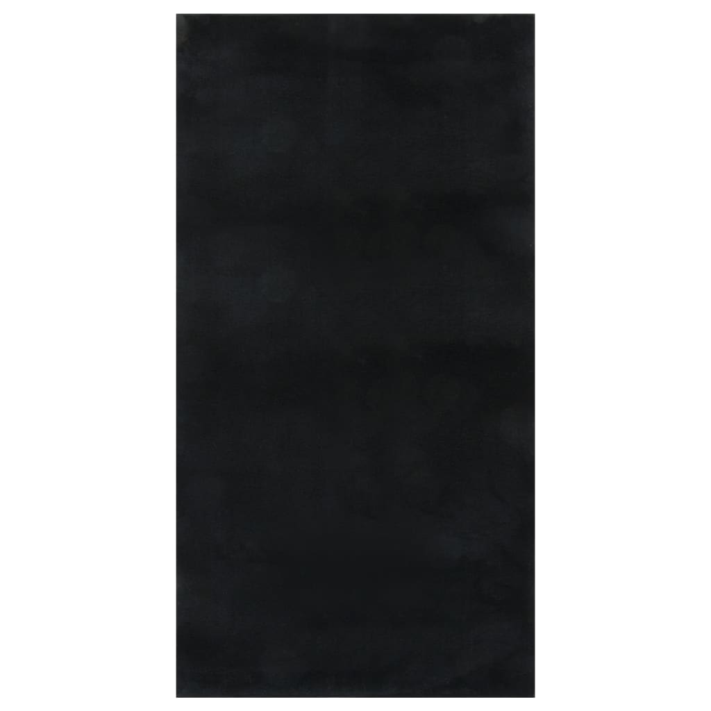 vidaXL Perivi mekani pahuljasti tepih 80 x 150 cm protuklizni crni