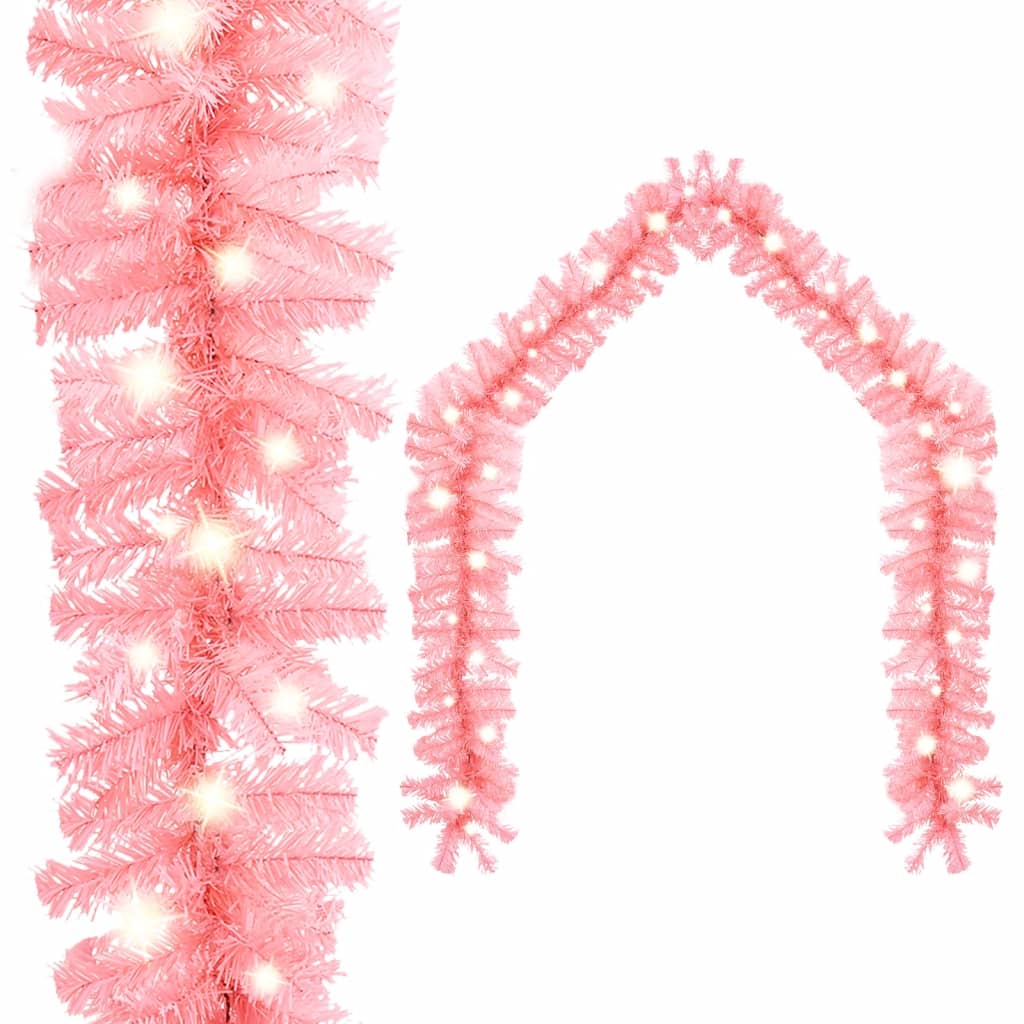 vidaXL Božićna girlanda s LED svjetlima 20 m ružičasta
