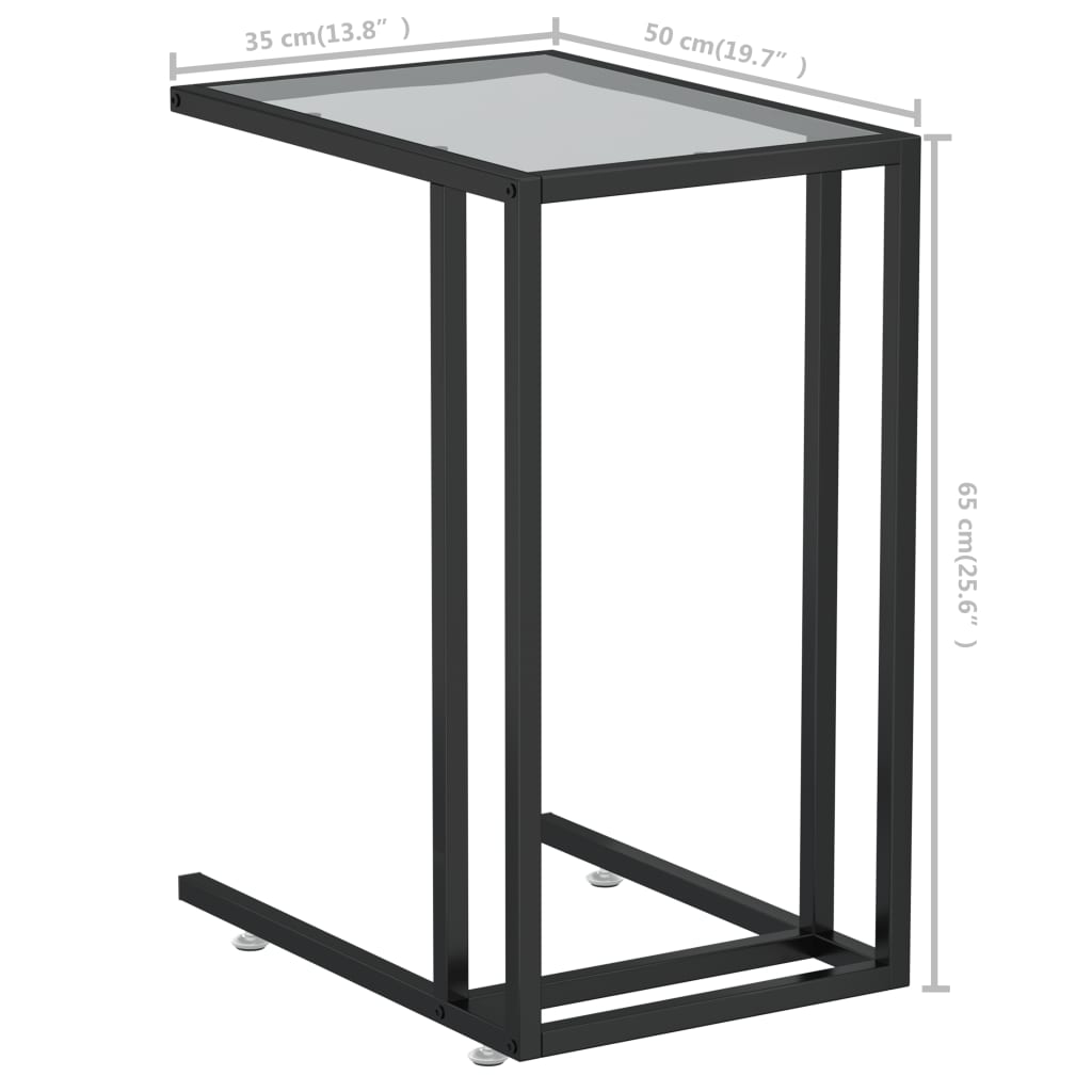 vidaXL Bočni stolić za računalo prozirni 50x35x65 cm kaljeno staklo