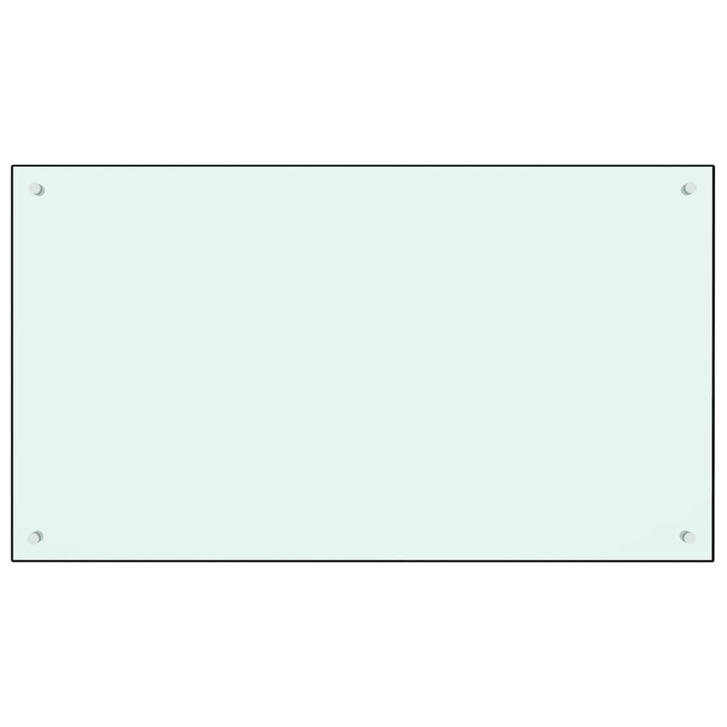 vidaXL Kuhinjska zaštita od prskanja bijela 100 x 60 cm kaljeno staklo