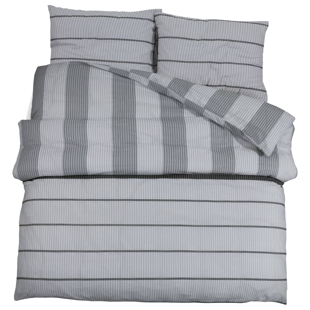 vidaXL Set posteljine za poplun sivi 135 x 200 cm pamučni