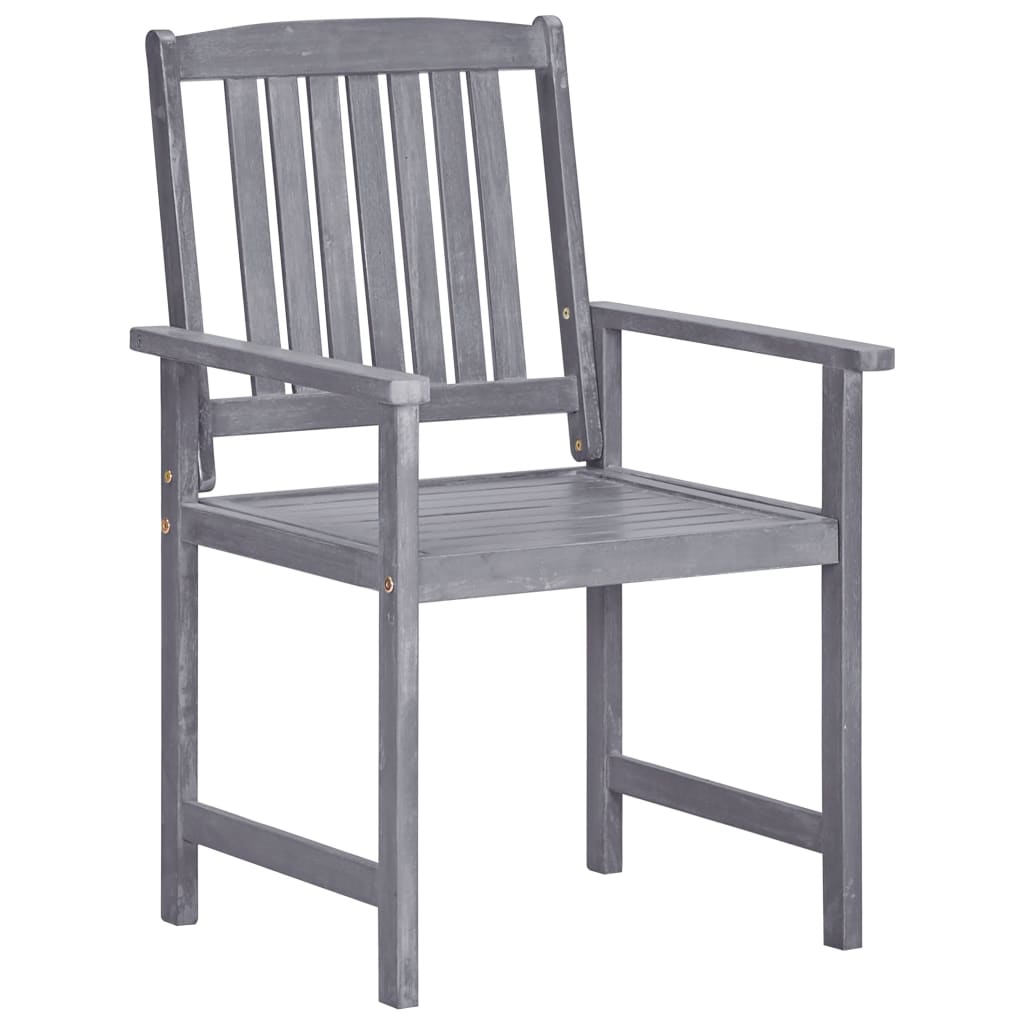 vidaXL Vrtne stolice 4 kom od masivnog bagremovog drva sive