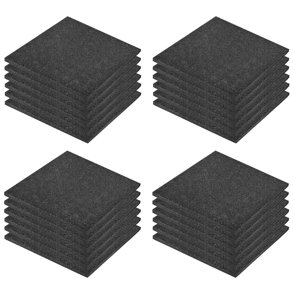 vidaXL Ploče za zaštitu od pada 24 kom gumene 50 x 50 x 3 cm crne