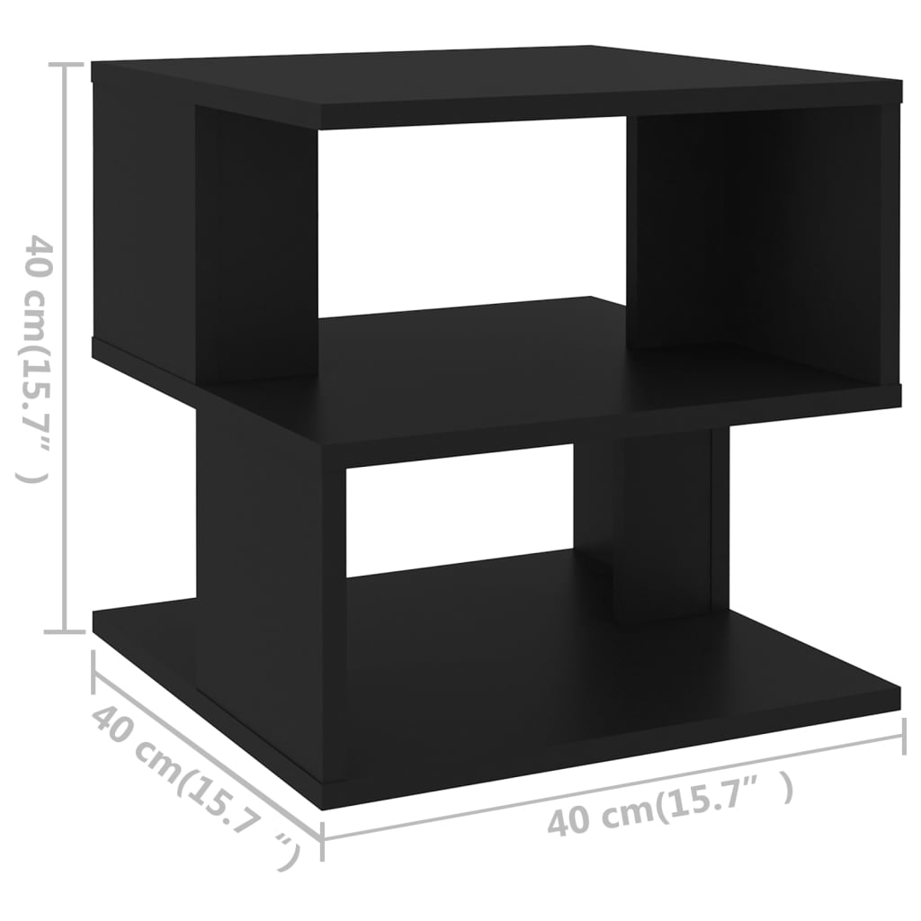 vidaXL Bočni stolić crni 40 x 40 x 40 cm od iverice
