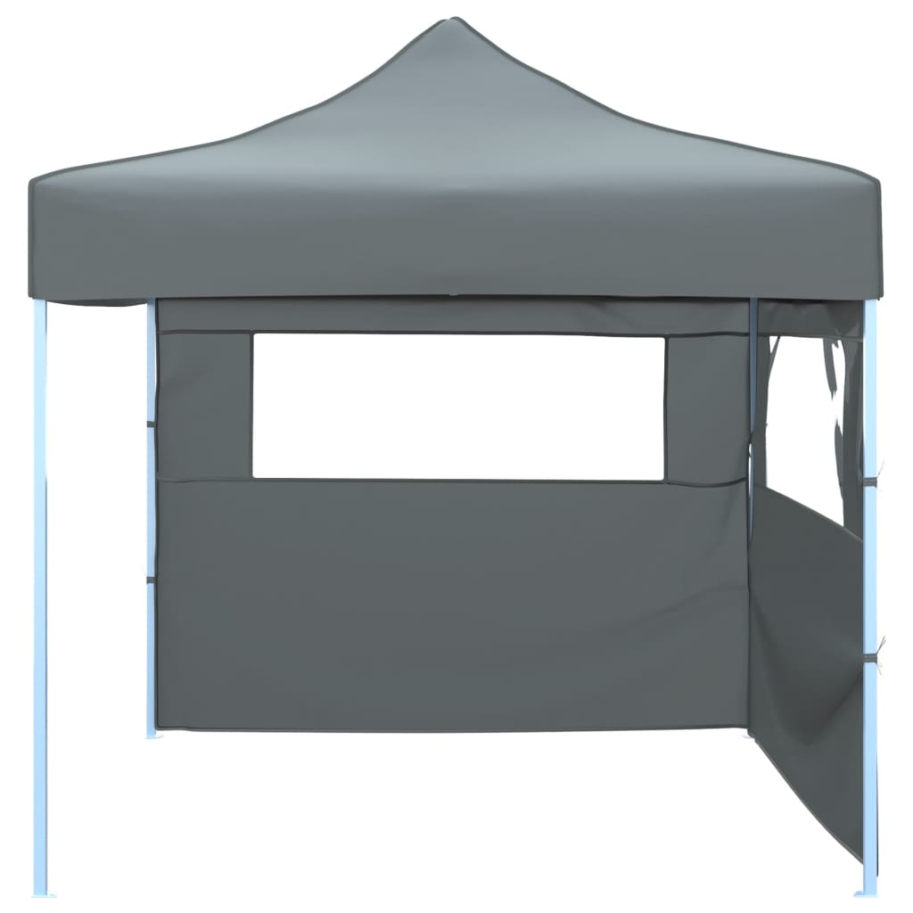 vidaXL Sklopivi šator za zabave s 2 bočna zida 3 x 3 m antracit
