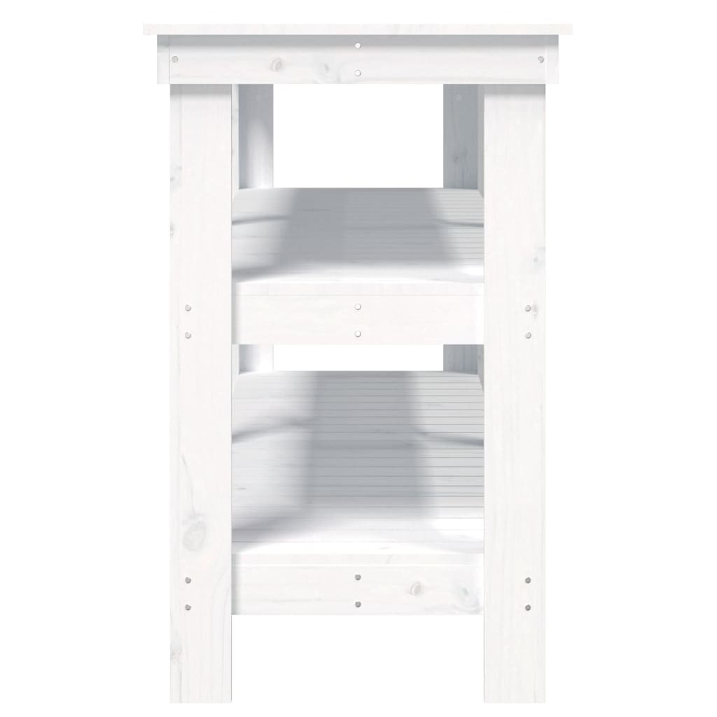 vidaXL Radni stol bijeli 142,5 x 50 x 80 cm od masivne borovine
