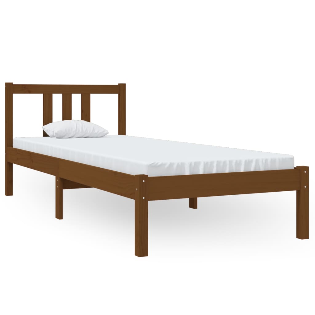 vidaXL Okvir za krevet od masivnog drva boja meda 75x190 cm mali