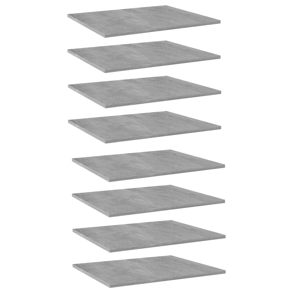 vidaXL Police za knjige 8 kom siva boja betona 60x50x1,5 cm od iverice