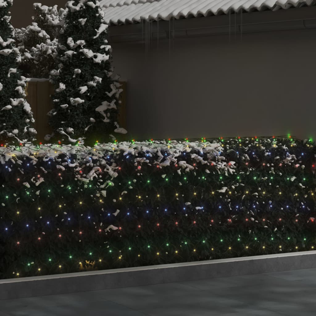 vidaXL Božićna svjetlosna mreža šarena 3 x 2 m 204 LED