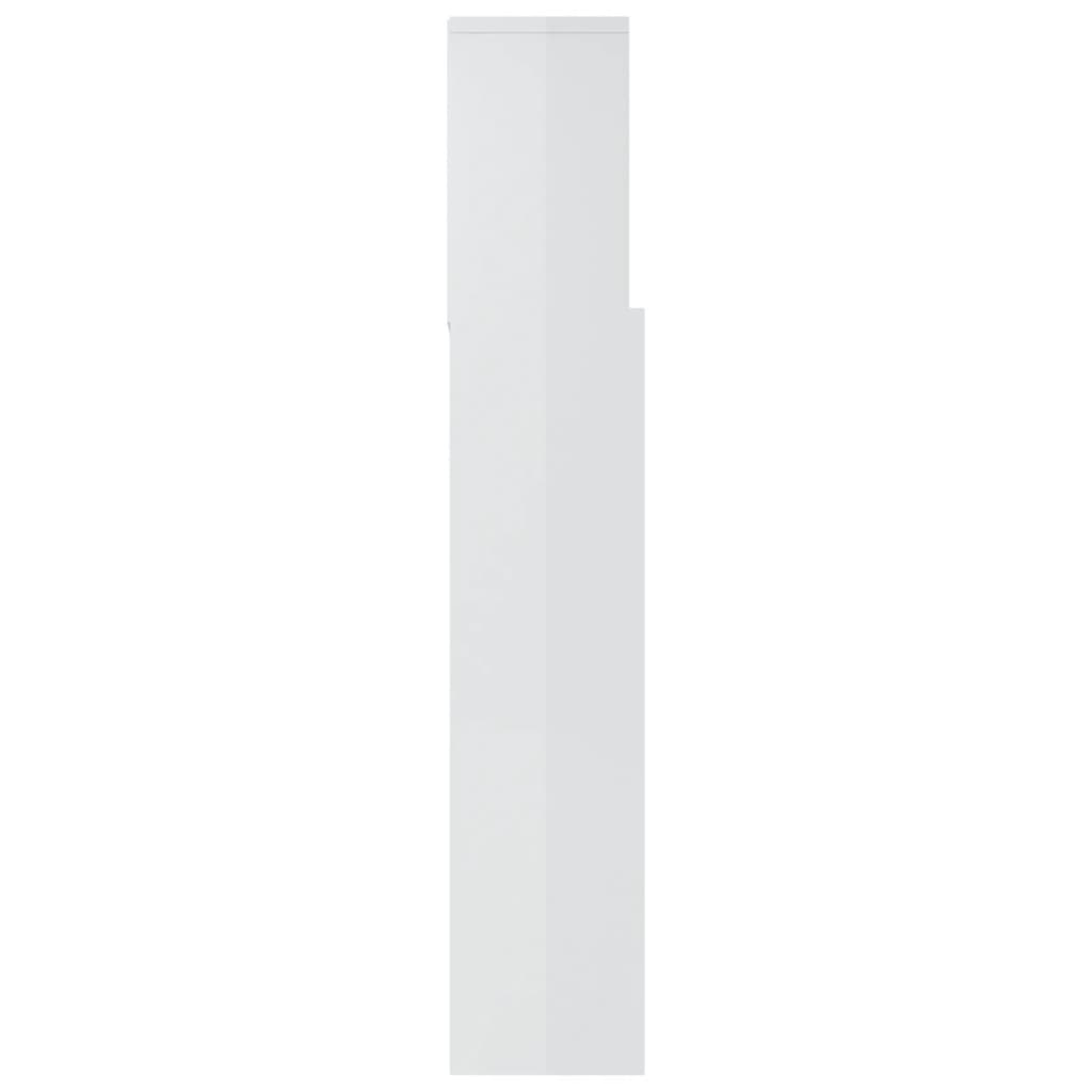 vidaXL Uzglavlje s ormarićem visoki sjaj bijelo 180 x 19 x 103,5 cm