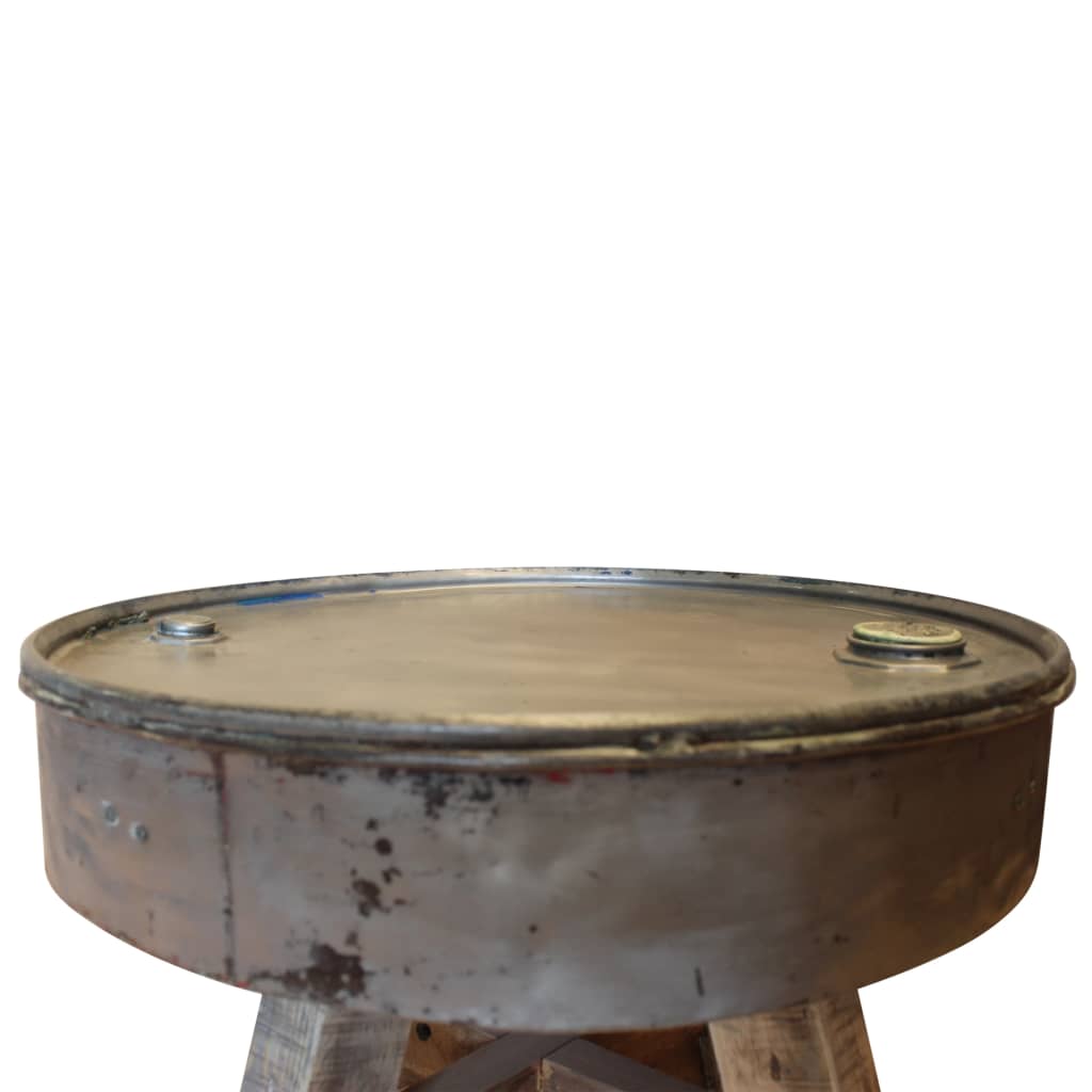 vidaXL Stolić za kavu od masivnog obnovljenog drva 60x45 cm srebrni