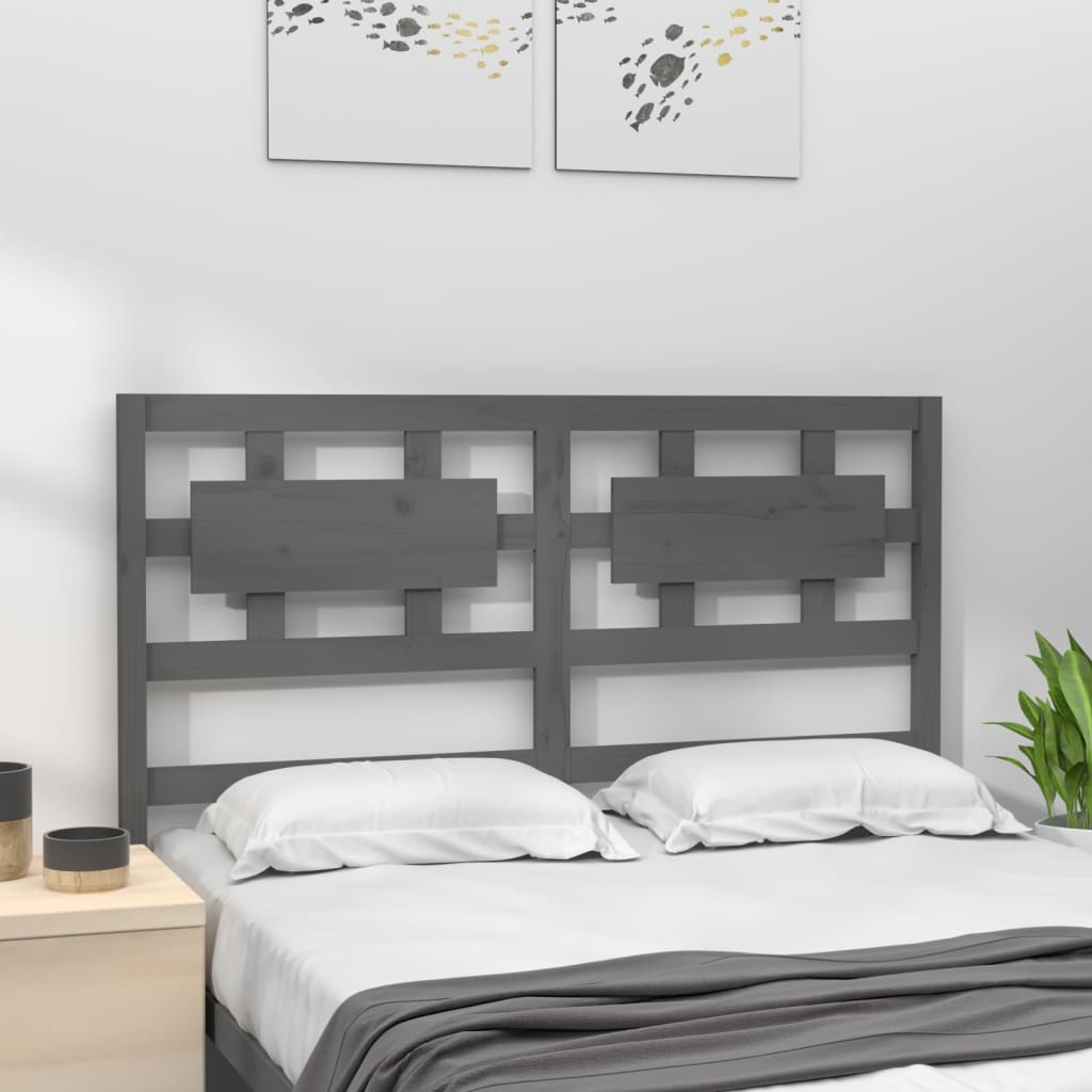 vidaXL Uzglavlje za krevet sivo 165,5 x 4 x 100 cm od masivne borovine