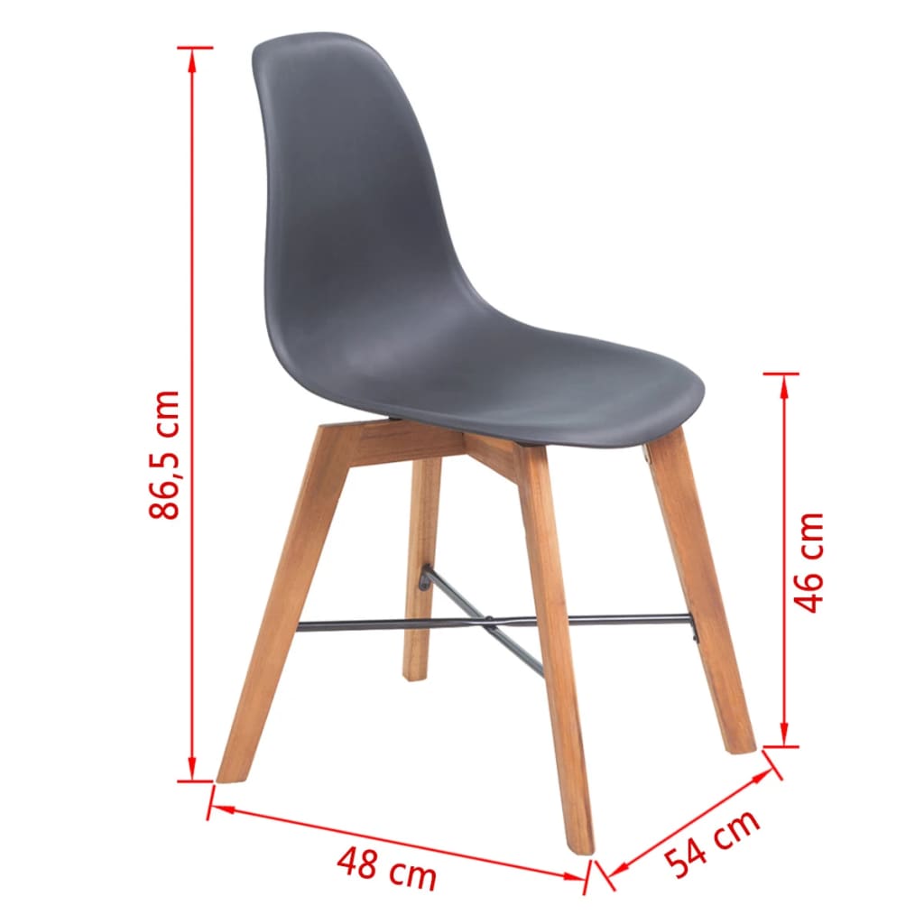 vidaXL Blagovaonske stolice od plastike 2 kom crne