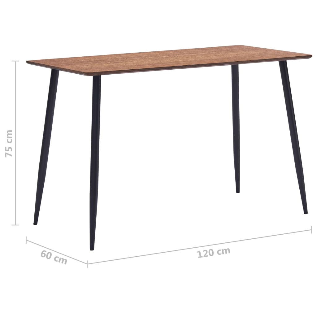 vidaXL Blagovaonski stol smeđi 120 x 60 x 75 cm MDF