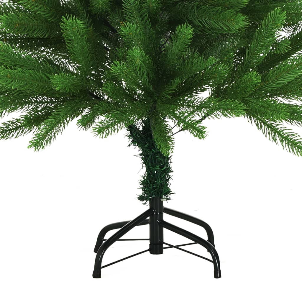 vidaXL Umjetno osvijetljeno božićno drvce s kuglicama 120 cm zeleno
