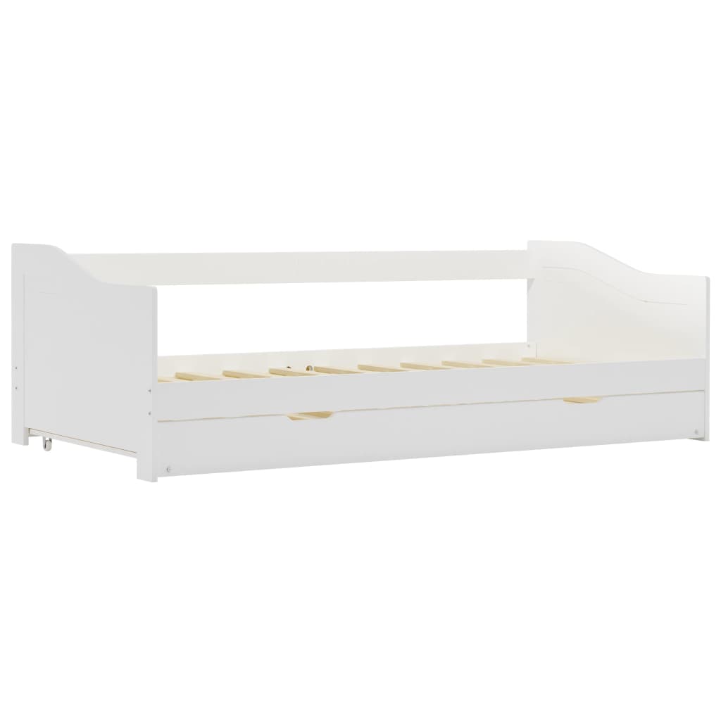 vidaXL Okvir za krevet na razvlačenje od borovine bijeli 90 x 200 cm