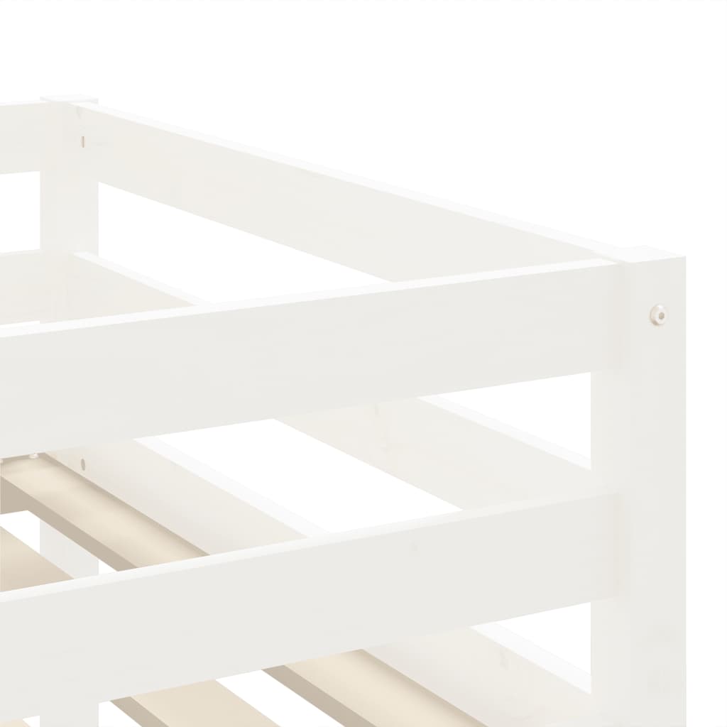 vidaXL Dječji krevet na kat s ljestvama bijeli 80 x 200 cm od borovine