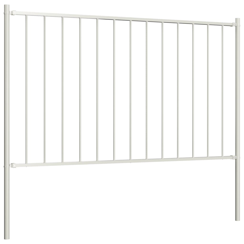 vidaXL Panel za ogradu sa stupovima čelični 1,7 x 1 m bijeli