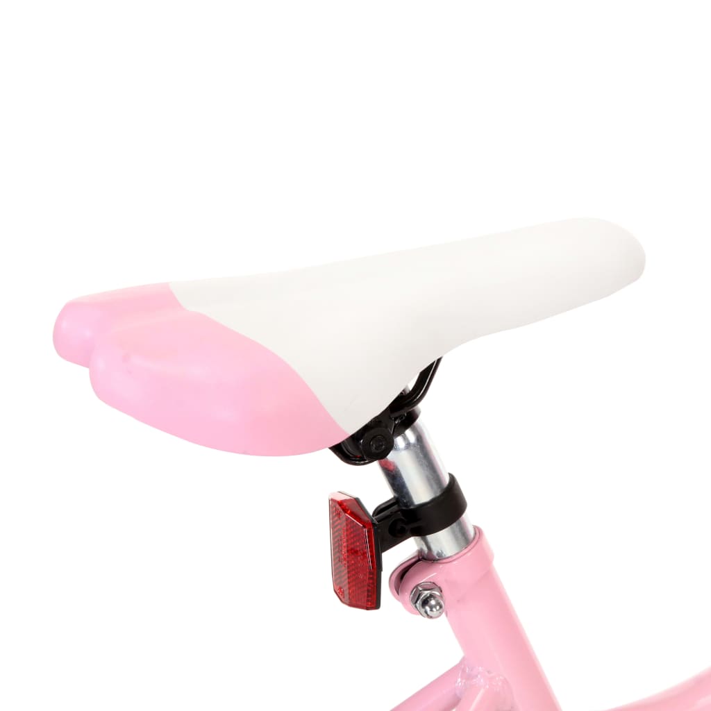 vidaXL Dječji bicikl s prednjim nosačem 18 inča ružičasto-crni