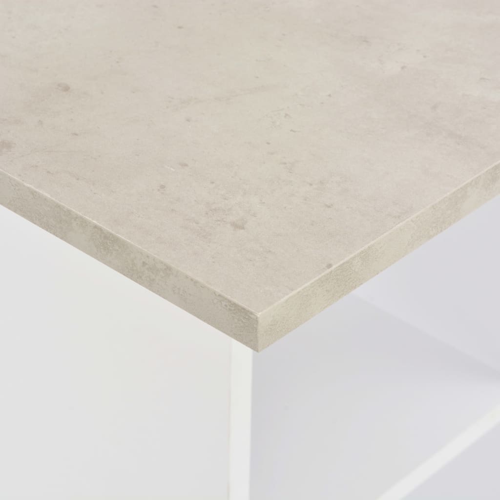 vidaXL Barski stol bijeli i boja betona 60 x 60 x 110 cm