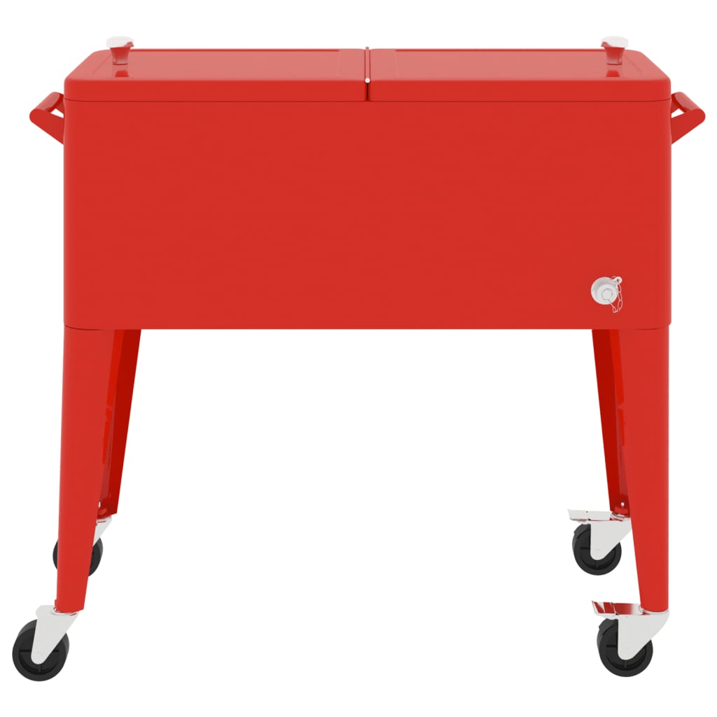 vidaXL Rashladna kolica s kotačima crvena 92 x 43 x 89 cm