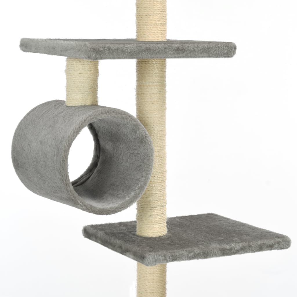 vidaXL Penjalica za mačke sa stupovima za grebanje od sisala 260 cm siva