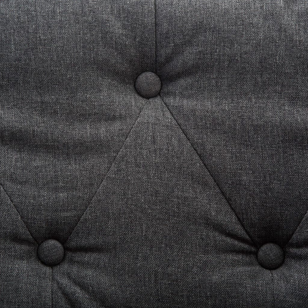 vidaXL Trosjed Chesterfield s presvlakom od tkanine tamnosivi
