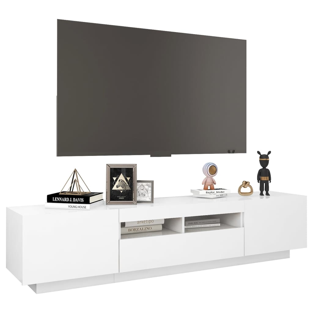 vidaXL TV ormarić s LED svjetlima bijeli 180 x 35 x 40 cm