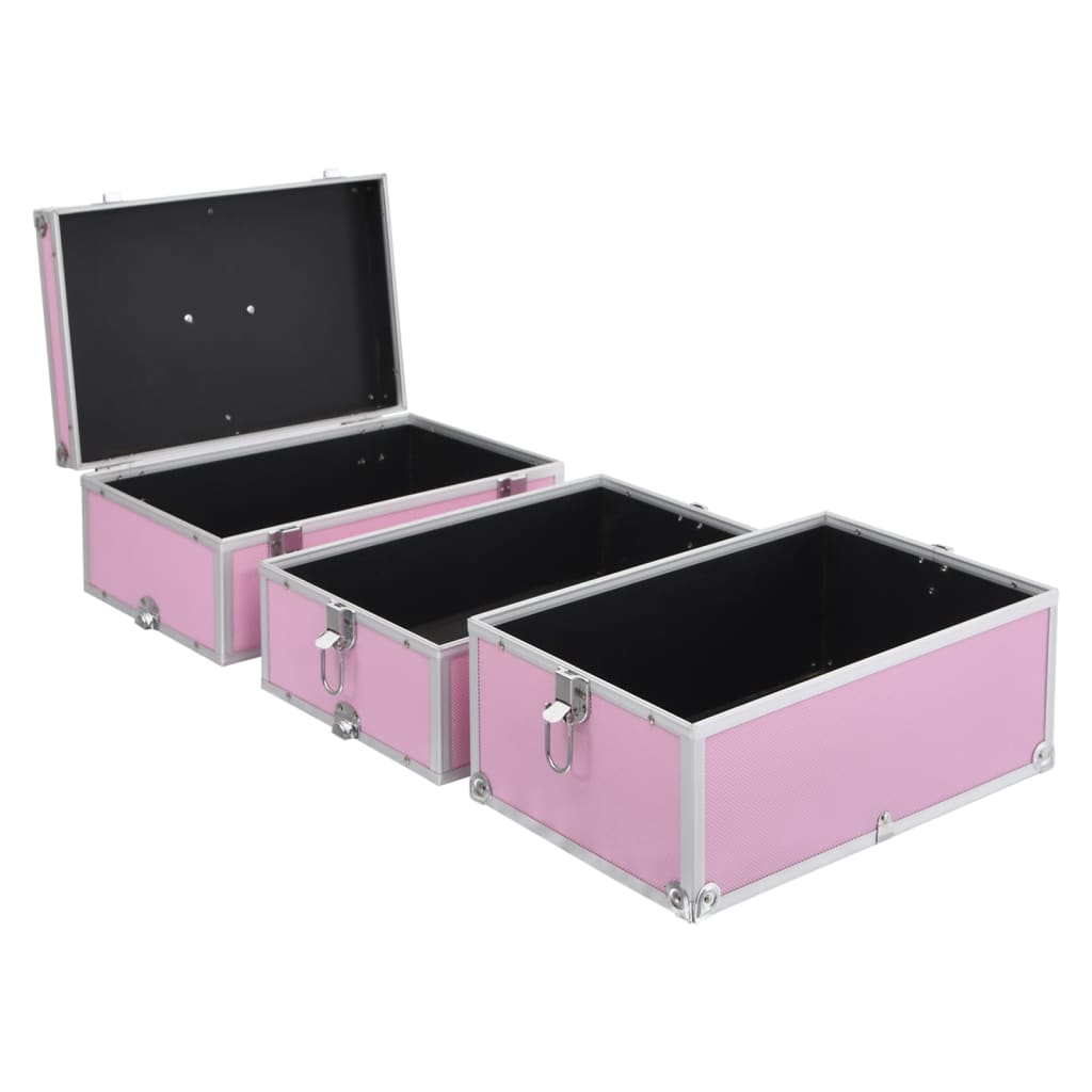 vidaXL Kovčeg za šminku 37 x 24 x 40 cm ružičasti aluminijski