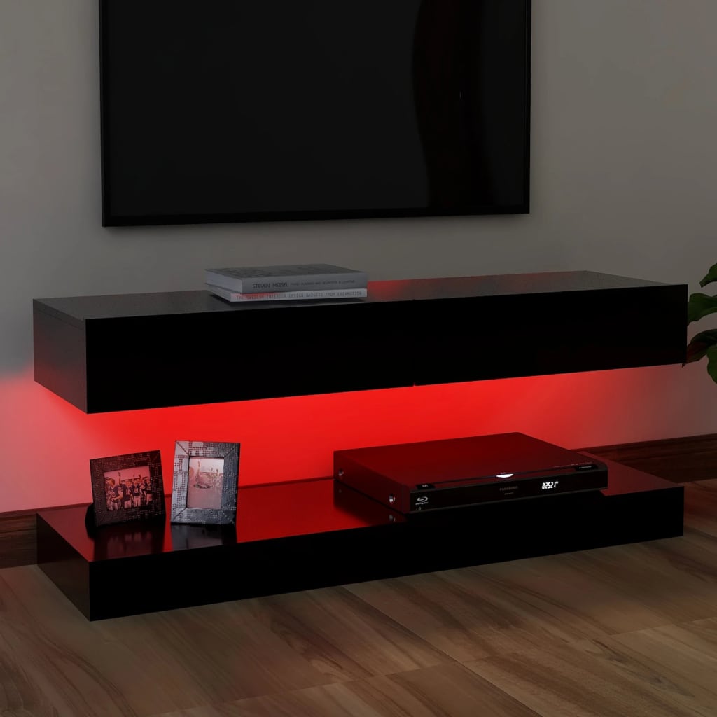 vidaXL TV ormarić s LED svjetlima crni 120 x 35 cm